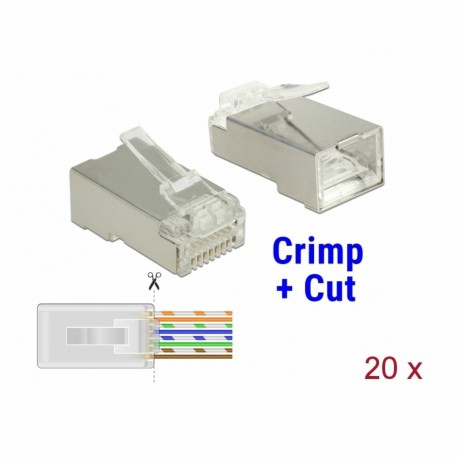 Konektor Delock RJ45 CAT.6 FTP Crimp & Cut pak/20, 9060026