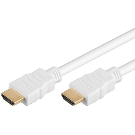 Kabel GOOBAY HDMI na HDMI High Speed Ethernet 4K 18Gbit/s 0,5m, pozlačen, bel