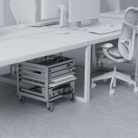 Samostoječi kabinet Ubiquiti 6U 519x460x351 mini rack s kolesi, siv, 9440403