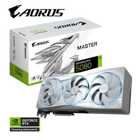 Grafična kartica GIGABYTE AORUS GeForce RTX 5080 MASTER ICE, 16GB GDDR7