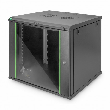 Zidni kabinet Digitus 9U 505 600x600 črn, sestavljen