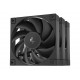 Ventilator za ohišje DeepCool FD12 3-in-1, PWM, 120mm, 3 Pack, črn