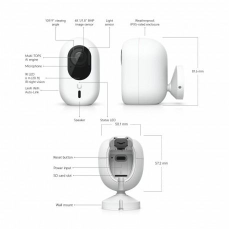 IP kamera Ubiquiti Unifi UVC-G6-INS-W, 8.0MP, zunanja, bela