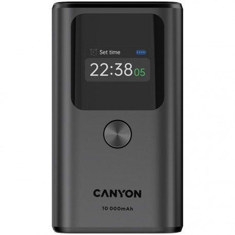 Prenosna baterija Powerbank CANYON OnPower 130 TFT, 10000 mAh, siva