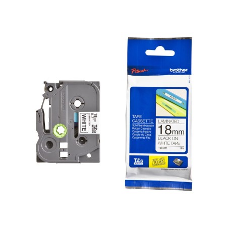 Tze241 Bel/Črn 18MM, Brother trak za tiskalnik nalepk