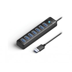 Hub ORICO PW7U-U3, USB 3.0, 1m, črn