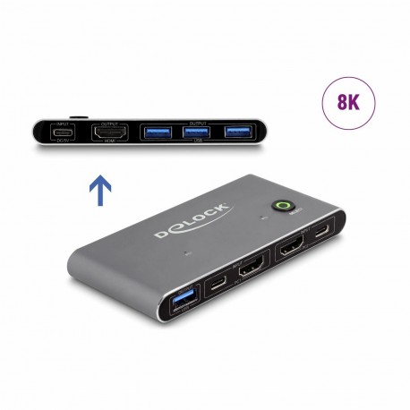Delock KVM stikalo 2x1 HDMI/USB TipC
