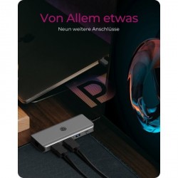 Priklopna postaja Icybox IB-DK4012-CPD, USB-C, 9v1