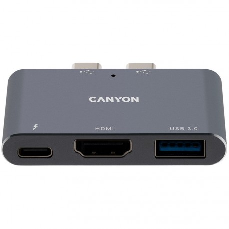 USB Hub CANYON DS-1, Thunderbolt 3, siv