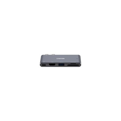 Hub CANYON DS-5, 5in1, Thunderbolt 3, siv