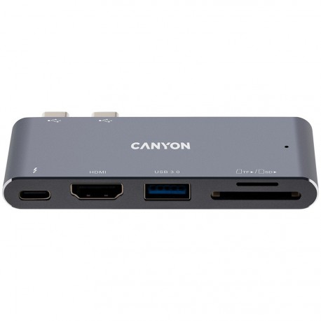 Usb Hub CANYON DS-5, Thunderbolt 3, siv
