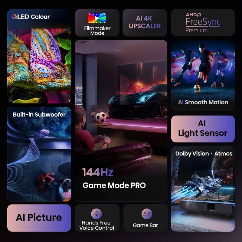 Hisense 100e7q pro e7q pro | 100 inch 4k uhd | qled | 144hz | vidaa smart tv | televizor