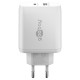 Polnilec Goobay USB-C PD GaN Dual Fast 45W, bel