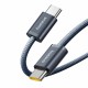 Kabel Baseus 100W 20V 5A USB C-C, 1m, pleten, črn