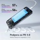Kabel Baseus 100W 20V 5A USB C-C, 1m, pleten, črn