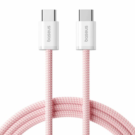 Kabel Baseus 100W 20V 5A USB C-C, 2m, pleten, roza