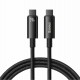 Kabel Baseus 240W USB C-C, 3m, Tungsten Gold pleten, črn, CAWJ040101