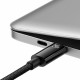 Kabel Baseus 240W USB C-C, 3m, Tungsten Gold pleten, črn, CAWJ040101