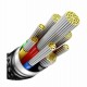 Kabel Baseus 240W USB C-C, 3m, Tungsten Gold pleten, črn, CAWJ040101