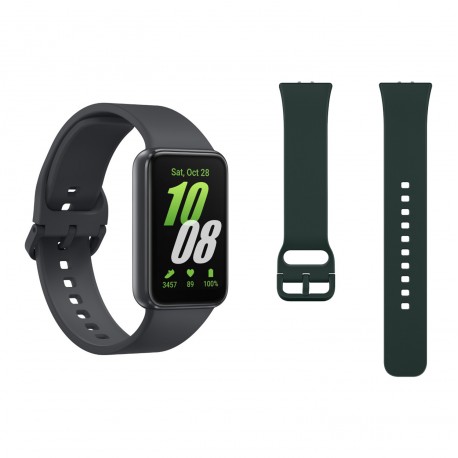 Pametna ura Samsung Galaxy Fit3, siva + pašček temno zelene barve