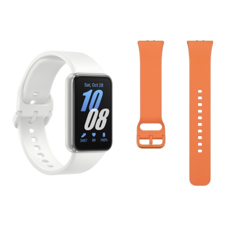 Pametna ura Samsung Galaxy Fit3, srebrna + pašček oranžne barve
