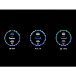 Avtomobilski polnilec Ugreen USB-A/C, 130W, 35025