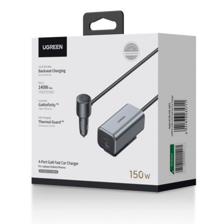 Avtomobilski polnilec Ugreen USB-A/C, 150W, 35571