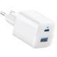Polnilec Anker 323 USB-A/C, 33W, bel, A2331G21
