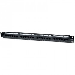 Patch panel INTELLINET 1U, 24-port, UTP Cat5e, črn
