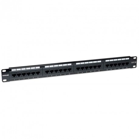 Patch panel INTELLINET 1U, 24-port, UTP Cat5e, črn
