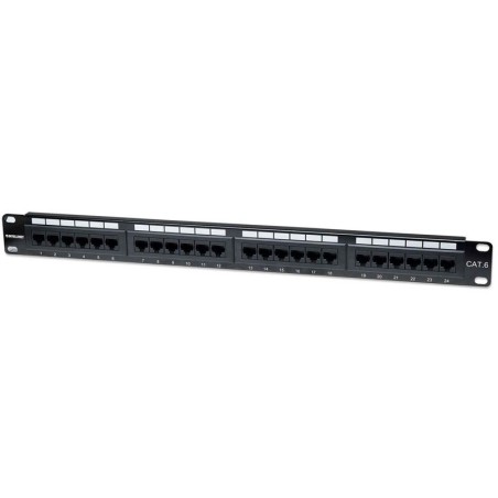 Patch panel INTELLINET 1U, 24-port, UTP Cat6, črn