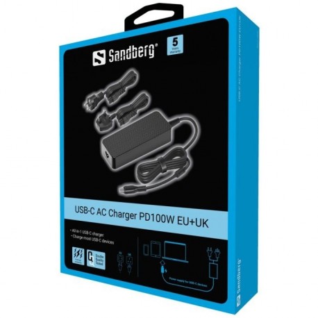 Polnilec Sandberg PD100W, USB-C, 135-82
