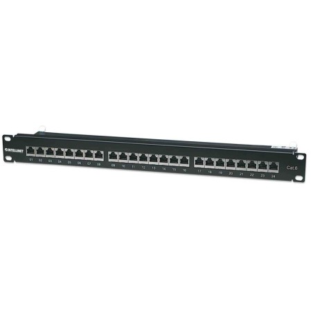 Patch panel INTELLINET 1U, 24-port, FTP Cat6, črn