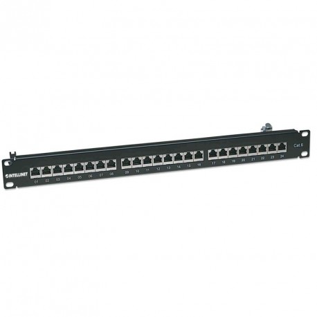 Patch panel INTELLINET 1U, 24-port, FTP Cat6, črn
