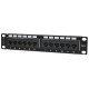 Patch panel INTELLINET 1U, 12-port, UTP Cat6, črn