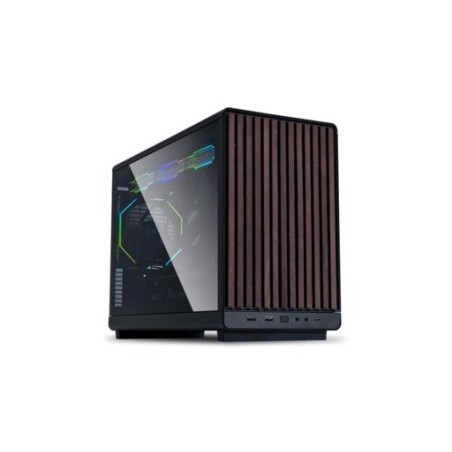 Računalniško ohišje Lian Li DAN Cases A3 Wood, kaljeno steklo, Micro-ATX, črno