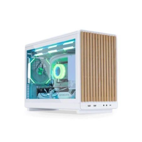 Računalniško ohišje Lian Li DAN Cases A3 Wood, kaljeno steklo, Micro-ATX, belo