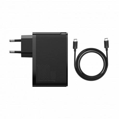 Polnilec Baseus CCGAN2P-L01, USB-C/A, 100W, črn
