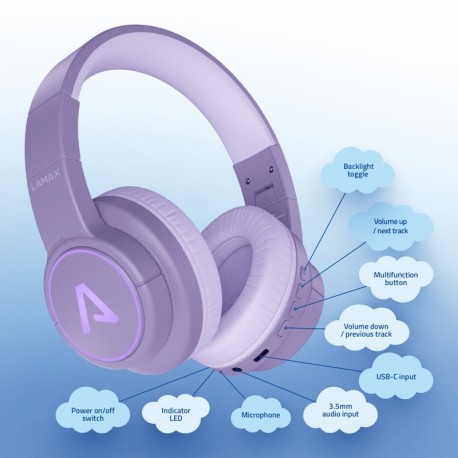 Slušalke LAMAX GlowKid1, roza