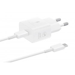 Polnilec Samsung 25W, USB-C/C, bel