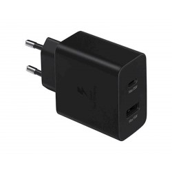 Polnilec Samsung Duo 35W, USB-C/A, črn
