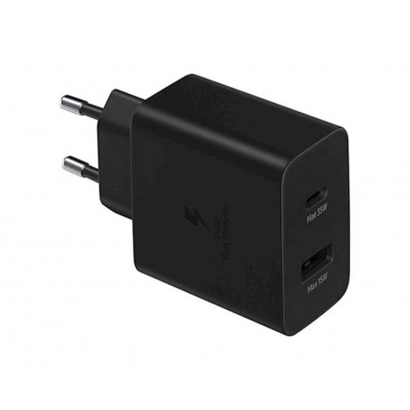 Polnilec Samsung Duo 35W, USB-C/A, črn