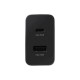 Polnilec Samsung Duo 35W, USB-C/A, črn