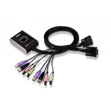 Preklopnik 2:1 mini DVI/USB/AUDIO, Aten CS682, s kabli