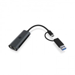 Adapter Icybox IB-LAN301-C3, USB-A/C na RJ-45