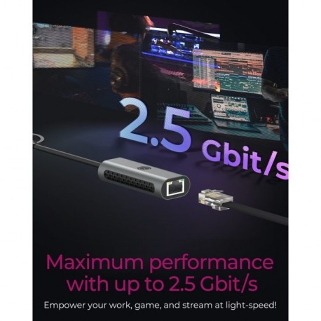 Adapter Icybox IB-LAN301-C3, USB-A/C na RJ-45