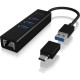 IcyBox IB-HUB1419-LAN USB-A/C mrežna kartica in 4-portni HUB