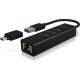 IcyBox IB-HUB1419-LAN USB-A/C mrežna kartica in 4-portni HUB