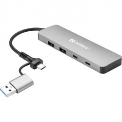 Hub Sandberg 136-64, 4-portni, USB-C/A