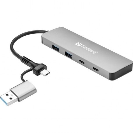 Hub Sandberg 136-64, 4-portni, USB-C/A
